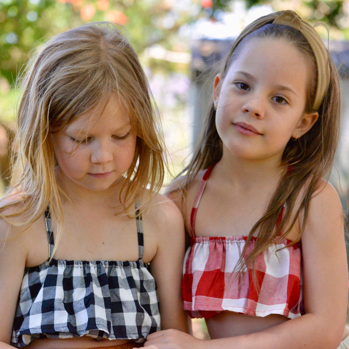 Chloe Crop Top - Red Check – Mysie & Nola The Label