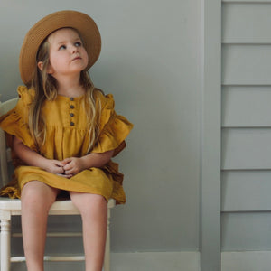 Esme Frill Dress - Mustard