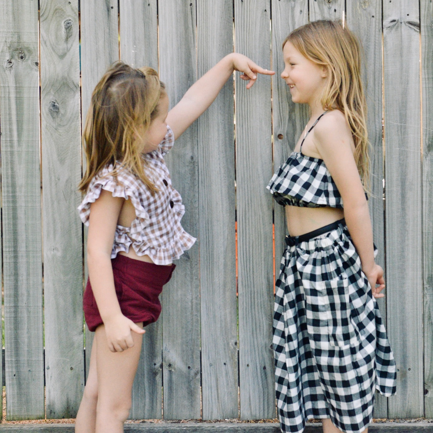Chloe Crop Top - Black Check