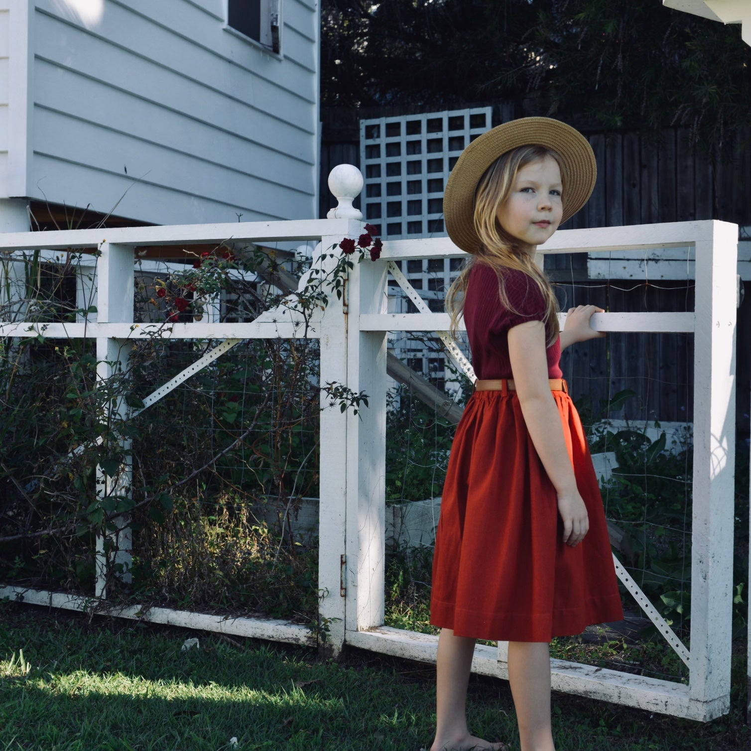 Beatrice Long Skirt - Burnt Orange