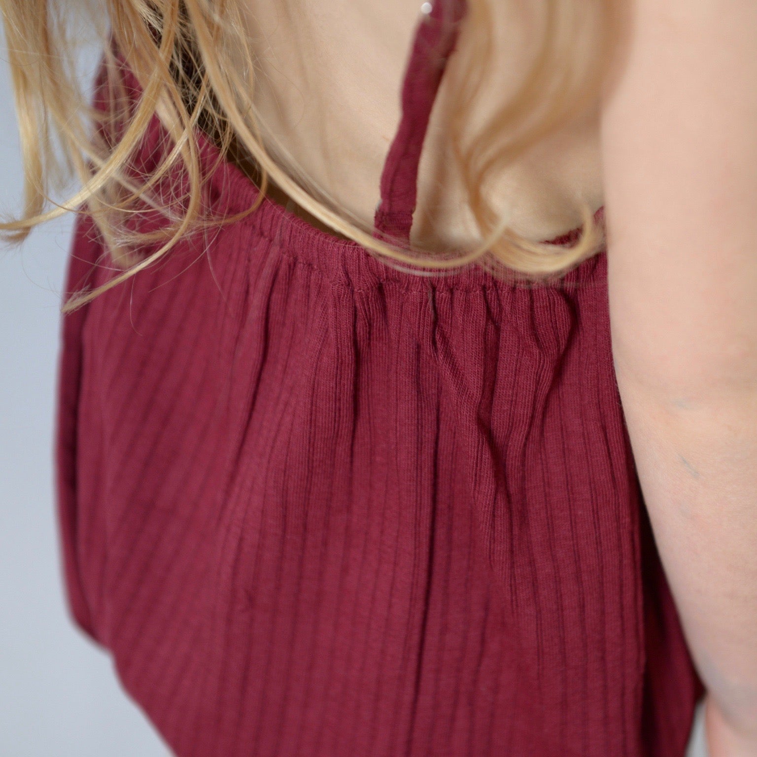 Jane Romper - Maroon Rib