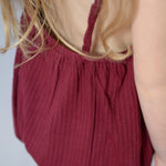 Jane Romper - Maroon Rib