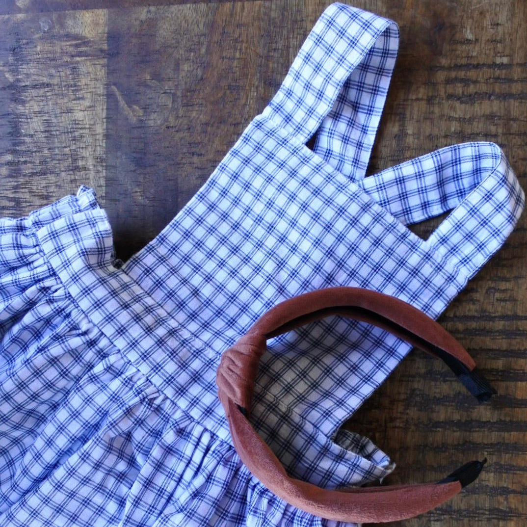 blue check pinafore dress Blue Check Flared Pinafore 6y